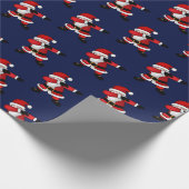 Grappig Dabbing Santa Claus op Navy Achtergrond Cadeaupapier (Hoek)
