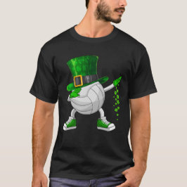 Grappig Dabbing Shamrock Volleybal St Patrick's Da T-shirt
