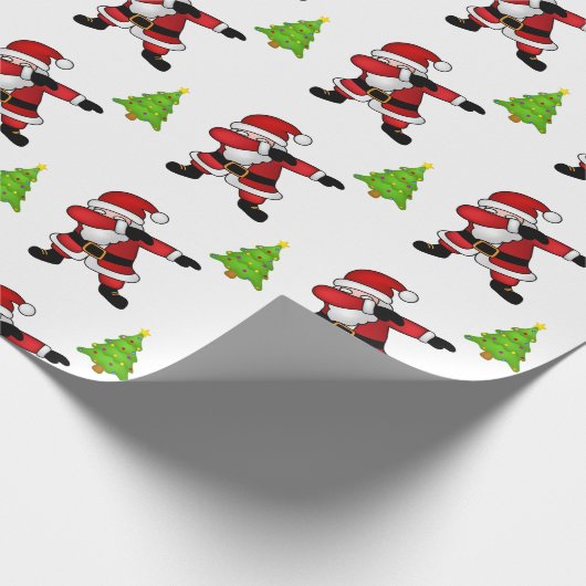 Grappig Dabbing Sinterklaas op Witte Achtergrond Cadeaupapier (Hoek)