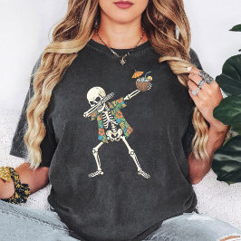 Grappig Dabbing Skelet Met Kokosdrank T-shirt