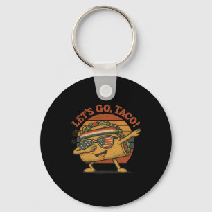 Grappig Dabbing Taco Let's Go Taco 4th of July Man Sleutelhanger