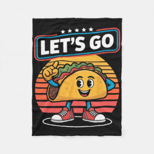 Grappig Dabbing Taco Let's Go Trump Chickens Retro Fleece Deken