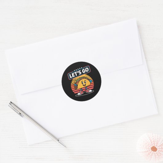 Grappig Dabbing Taco Let's Go Trump Chickens Retro Ronde Sticker (Envelop)
