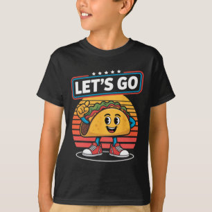 Grappig Dabbing Taco Let's Go Trump Chickens Retro T-shirt