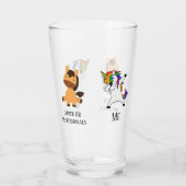 Grappig Dabbing Unicorn Human Resources HR Gift Glas (Achterkant)