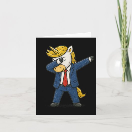 Grappig Dabbing Unicorn Trump Patriotic Dab Pose U Kaart (Voorkant)