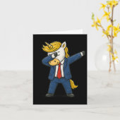 Grappig Dabbing Unicorn Trump Patriotic Dab Pose U Kaart (Gele Bloem)