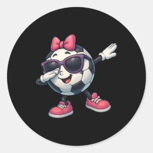 Grappig Dabbing Voetbal Ll Meisje T-shirt Voor Kin Ronde Sticker