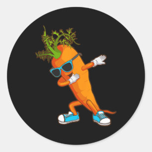 Grappig Dabbing Wortel Gift Schattigee Groentelief Ronde Sticker