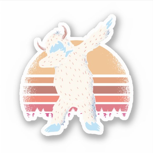 Grappig dabbing yeti tiener graphics Cartoon cool Sticker (Voorkant)