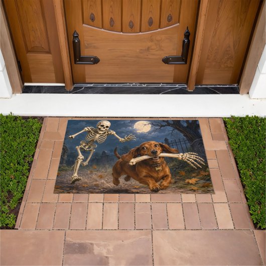 Grappig dachshond skelet deurmat (Buiten)
