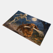 Grappig dachshond skelet deurmat (Schuin)