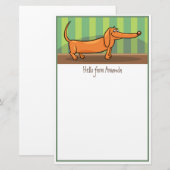 Grappig Dachshund Briefpapier (Voorkant / Achterkant)
