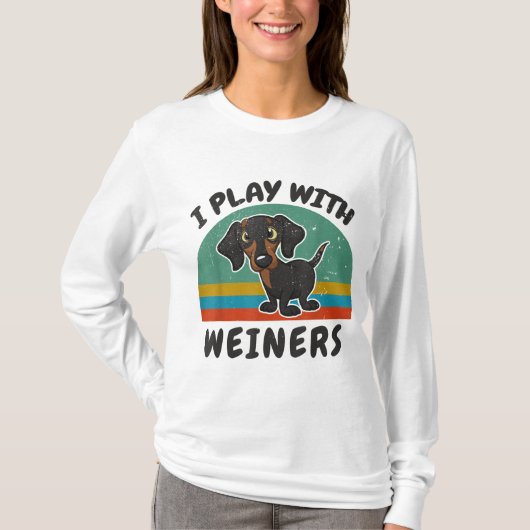 Grappig Dachshund dat ik speel met Weiners voor Do T-shirt (Voorkant)
