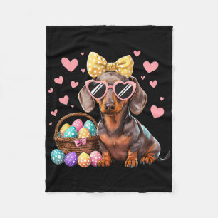 Grappig Dachshund Pasen Shirt Wiener Dog Eiersoeke Fleece Deken