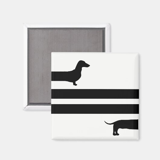 Grappig Dachshund silhouet Magneet (Voorkant / Achterkant)