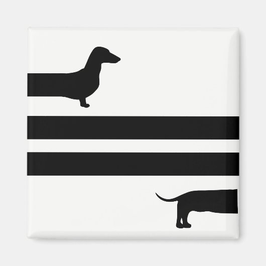 Grappig Dachshund silhouet Magneet (Voorkant)