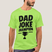 Grappig 'Dad Joke Champion' T-shirt met Trophy Ico (Voorkant)