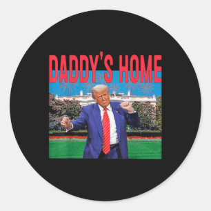 Grappig Daddys Home Trump Roze 2024 Neem Amerika t Ronde Sticker