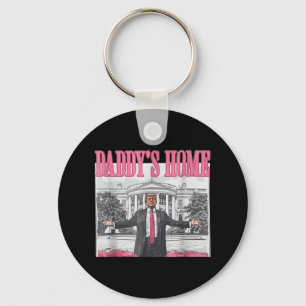 Grappig Daddys Home Trump Roze 2024 Neem Amerika t Sleutelhanger
