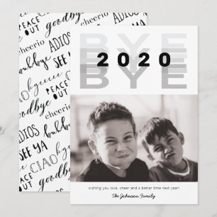 Grappig "Dag 2020", zwart-wit, enkele foto Feestdagenkaart