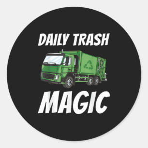 Grappig Dagelijkse Trash Magic Quote Kostuum Vuiln Ronde Sticker