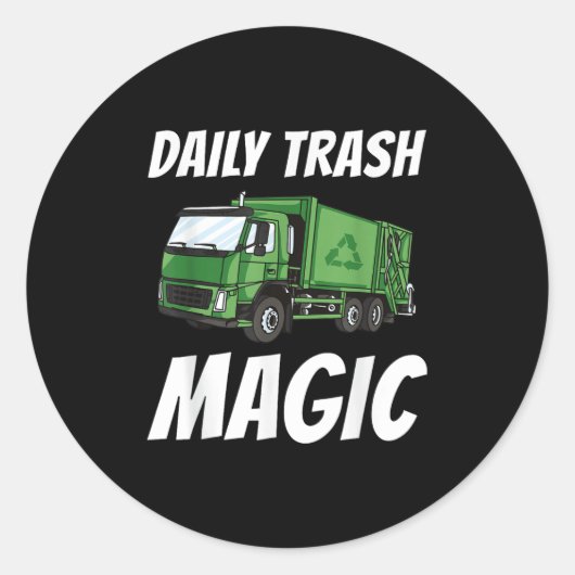 Grappig Dagelijkse Trash Magic Quote Kostuum Vuiln Ronde Sticker (Voorkant)