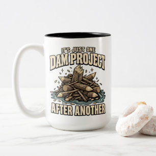Grappig Dam Project Bever Grappige T-Shirt Tweekleurige Koffiemok