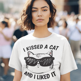 Grappig Dames Cat T-Shirts, ik heb een KAT-LIKED. T-shirt