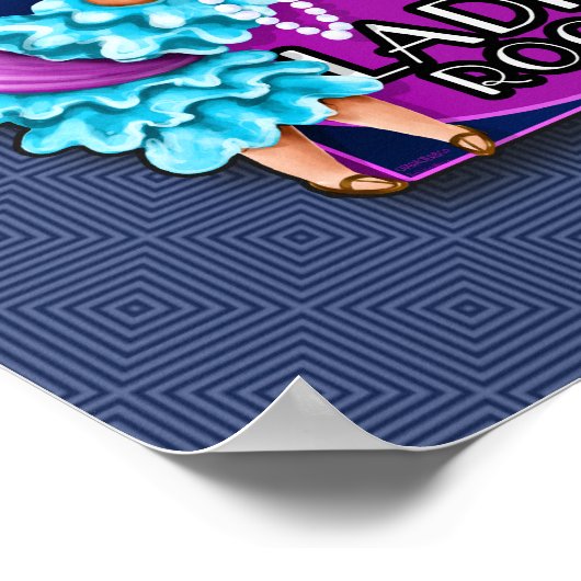 Grappig Dames-kamerbord. Flapper. thema 1920 Poster (Hoek)