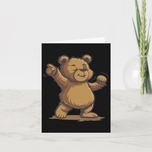 Grappig Dancing Brown Beer voor liefhebbers Kaart (Voorkant)