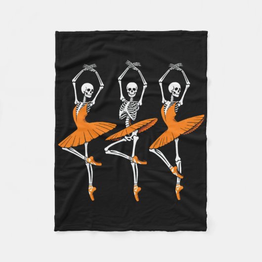 Grappig Dancing Skeleton Ballerina Vrouwen Meisje Fleece Deken (Voorkant)