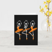Grappig Dancing Skeleton Ballerina Vrouwen Meisje Kaart (Gele Bloem)