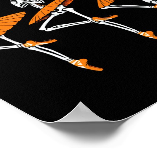 Grappig Dancing Skeleton Ballerina Vrouwen Meisje Poster (Hoek)