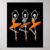 Grappig Dancing Skeleton Ballerina Vrouwen Meisje Poster (Voorkant)