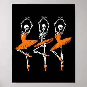 Grappig Dancing Skeleton Ballerina Vrouwen Meisje Poster