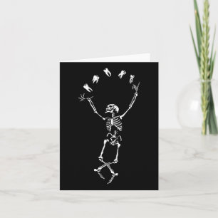 Grappig Dancing Skeleton Dental Hygiënist Tand Den Kaart