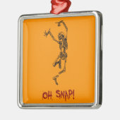 Grappig Dancing Skeleton Oh Snap Metalen Ornament (Links)