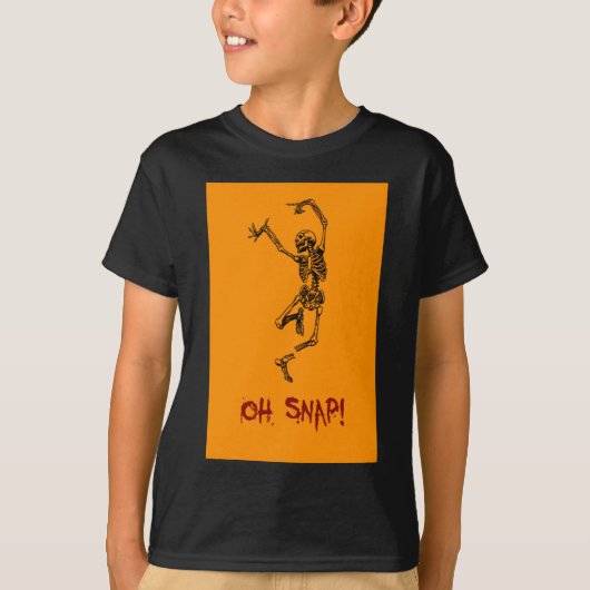 Grappig Dancing Skeleton Oh Snap T-shirt (Voorkant)