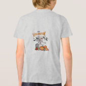 Grappig Dancing Skeleton & Pumpkins Gelukkig Hallo Tri-Blend Shirt (Achterkant)