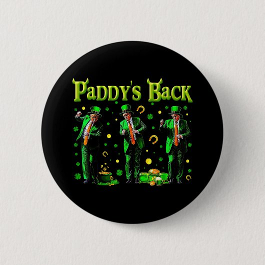 Grappig Dancing Trump St Patricks Day Paddys Terug Ronde Button 5,7 Cm (Voorkant)
