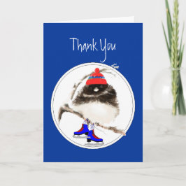 Grappig, dank je, Afbeelding Skating Sport Bird Bedankkaart