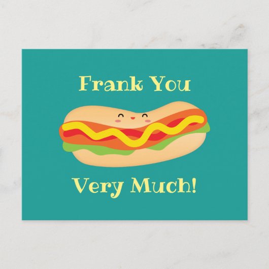 Grappig Dank Je Wel Humoristische Hotdog Woordspel Briefkaart (Voorkant)