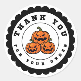 Grappig dank u Halloween illustratiecirkel Ronde Sticker