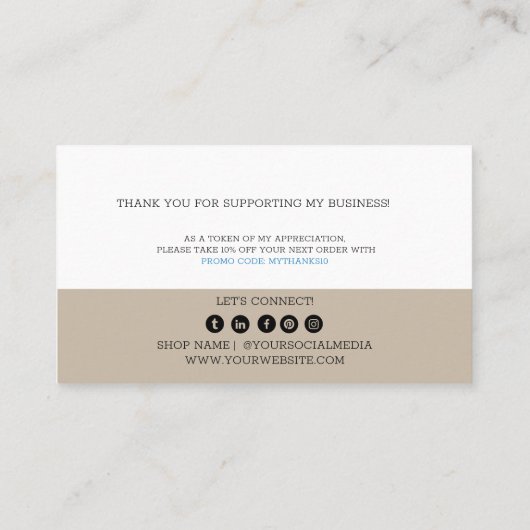 Grappig Dank u kleine onderneming, luiaard Visitekaartje (Achterkant)