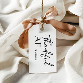 Grappig “Dankbaar AF” | Modern Minimalisme Cadeaulabel