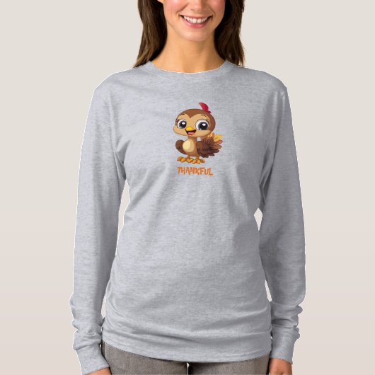 Grappig Dankbaar Thanksgiving Turkije T-shirt (Voorkant)