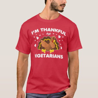 Grappig Dankbaar voor Vegetariërs Herfst Thanksgiv T-shirt