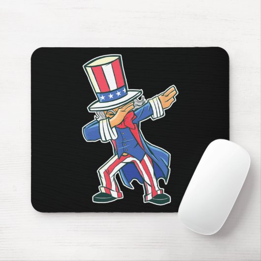 Grappig Dansen Dabbing Uncle Sam 4th of July Boys Muismat (Met muis)