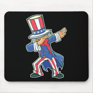 Grappig Dansen Dabbing Uncle Sam 4th of July Boys  Muismat